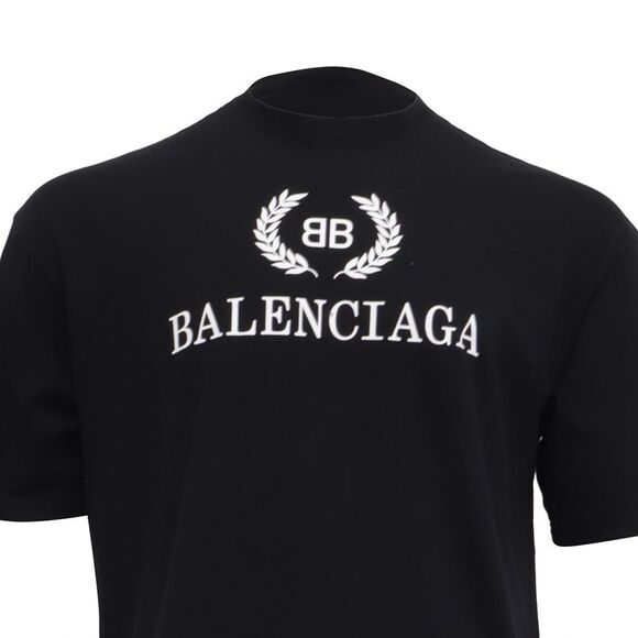 Balenciaga BB Logo-Print T-Shirt in Black Cotton - Picture 2 of 7